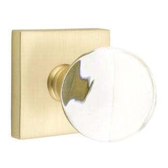 Emtek Bristol Crystal Knob with Square Rosette in Satin BrassEmtek Bristol Crystal Knob with Square Rosette in Satin Nickel Emtek Bristol Cyrstal Knob with Square Rosette in Satin Brass