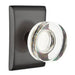 Emtek Modern Disc Crystal Knob with Neos Rosette in Flat Black