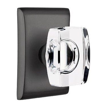 Emtek Windsor Crystal Knob with Neos Rosette in Flat Black