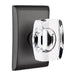 Emtek Windsor Crystal Knob with Neos Rosette in Flat Black