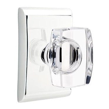 Emtek Windsor Crystal Knob with Neos Rosette in Polished Chrome