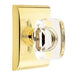 Emtek Windsor Crystal Knob with Neos Rosette in Unlacquered Brass