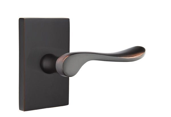 Emtek Luzern Lever with Modern Rectangular Rosette in Oil Rubbed Bronze