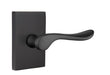 Emtek Luzern Lever with Modern Rectangular Rosette in Flat Black