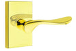 Emtek Luzern Lever with Modern Rectangular Rosette in Unlacquered Brass