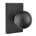 Emtek Orb Knob with Modern Rectangle Rosette in Flat Black