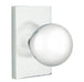 Emtek Orb Knob with Modern Rectangle Rosette in Polished Chrome