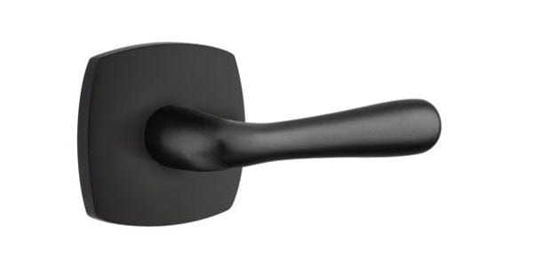 Emtek Basel Lever with Urban Modern Rosette in Flat Black
