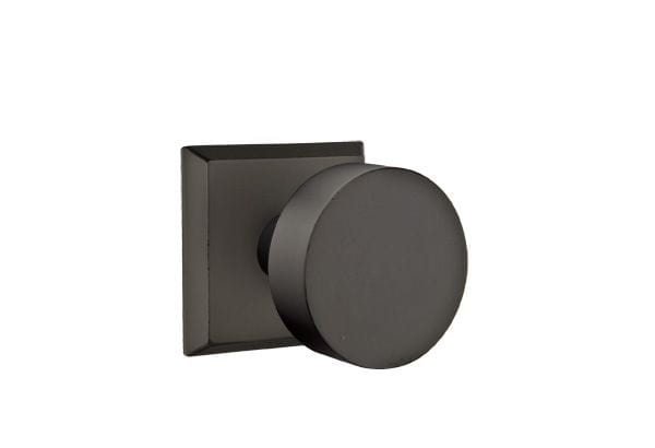 Emtek Bronze Round Knob with No. 6 Rosette in Flat Black