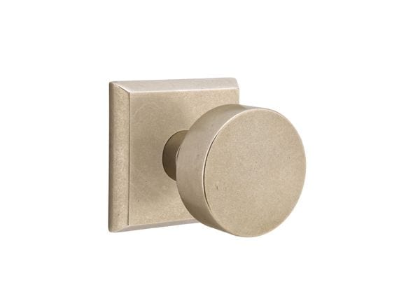 Emtek Bronze Round Knob with No. 6 Rosette in Tumbled White Bronze