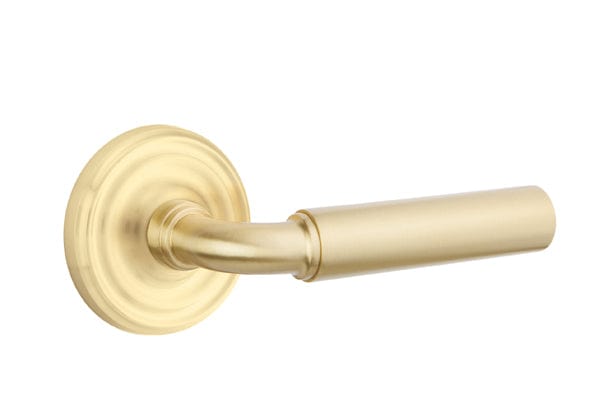 Emtek Manning Lever with Regular Rosette in Satin Brass