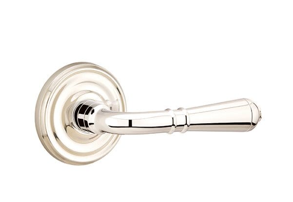 Emtek Turino Lever with Rectangular Rosette in Polished Nickel