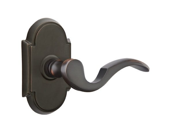 Emtek Cortina Lever with No. 8 Rosette in Oil Rubbed Bronze