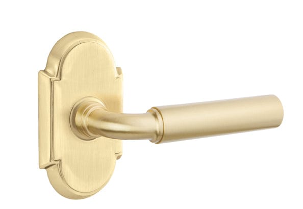 Emtek Manning Lever with #8 Rosette in Satin Brass