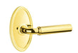 Emtek Manning Lever with Oval Rosette in Unlacquered Brass