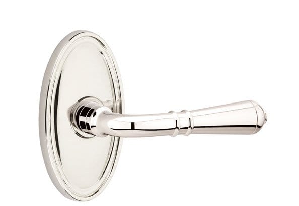 Emtek Turino Lever with Oval Rosette in Polished Nickel