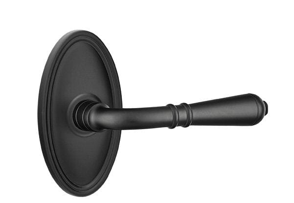 Emtek Turino Lever with Oval Rosette in Flat Black