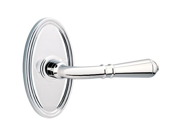 Emtek Turino Lever with Oval Rosette in Polished Chrome