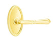 Emtek Turino Lever with Oval Rosette in Unlacquered Brass