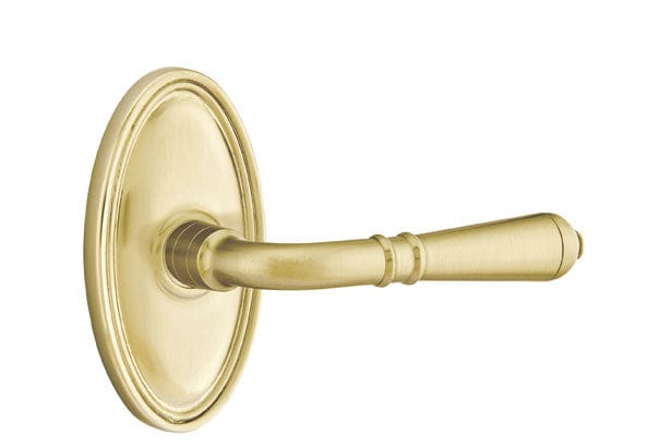 Emtek Turino Lever with Oval Rosette in Satin Brass