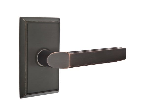 Emtek Milano Lever with Rectangular Rosette in Oil Rubbed Bronze