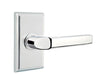 Emtek Milano Lever with Rectangular Rosette in Polished Chrome