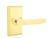 Emtek Milano Lever with Rectangular Rosette in Polished Brass