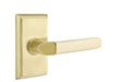 Emtek Milano Lever with Rectangular Rosette in Satin Brass