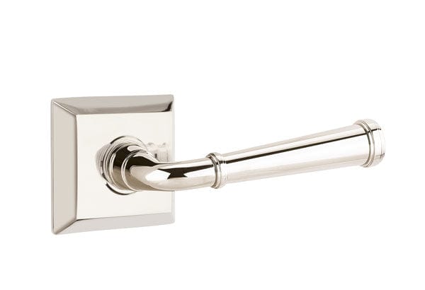 Emtek Merrimack Lever with Quincy Rosette in Polished Nickel