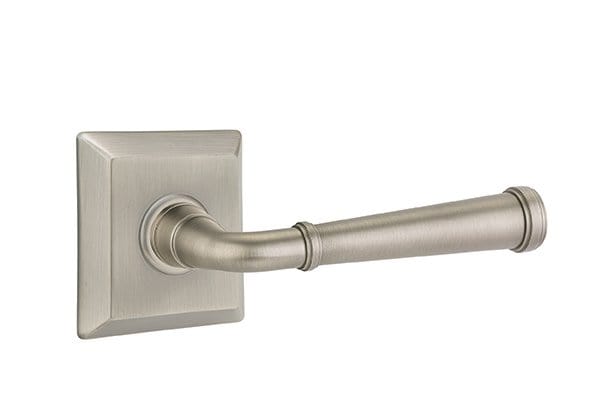 Emtek Merrimack Lever with Quincy Rosette in Pewter