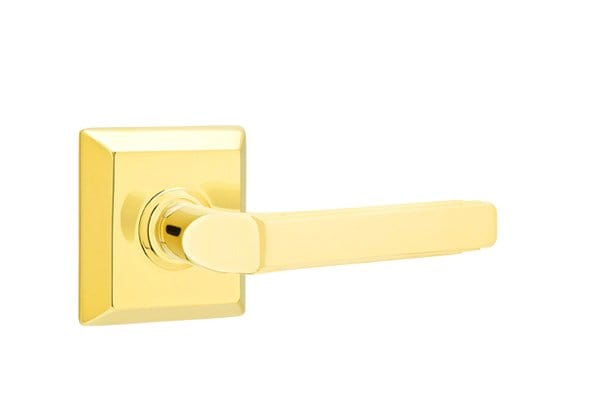 Emtek Milano Lever with Quincy Rosette in Polished Brass