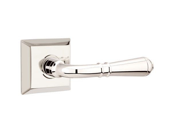 Emtek Turino Lever with Quincy Rosette in Polished Nickel