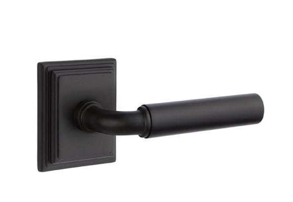 Emtek Manning Lever with Wilshire Rosette in Flat Black