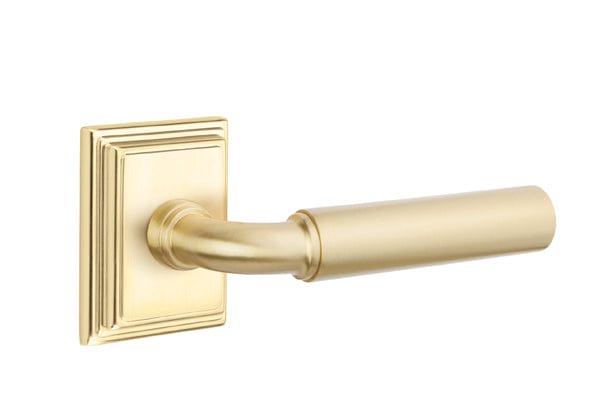Emtek Manning Lever with Wilshire Rosette in Satin Brass
