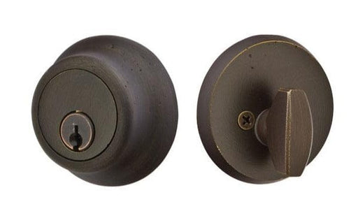 Emtek Regular Sandcast Bronze Single Cylinder Deadbolt in Medium Bronze