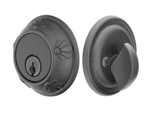 Emtek Tuscany Bronze Single Cylinder Deadbolt in Flat Black