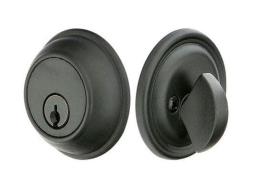 Emtek Classic Tuscany Bronze Single Cylinder Deadbolt in Flat Black