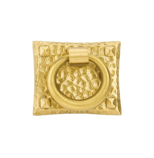 Emtek Hammered Ring Cabinet Pull in Satin Brass