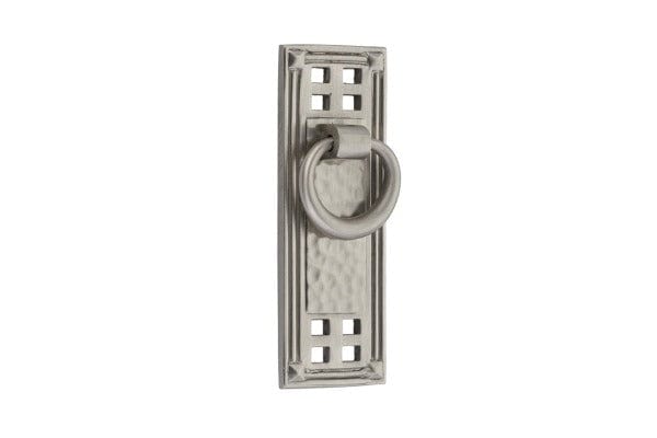 Emtek Hammered Vertical Ring Cabinet Pull in Satin Nickel