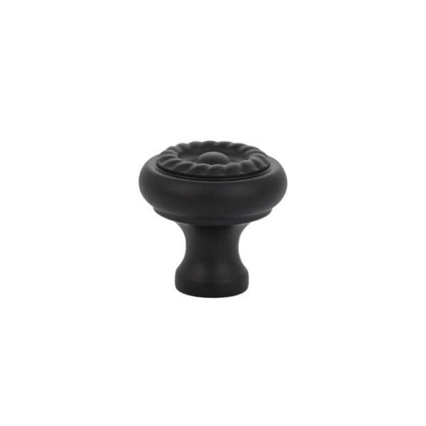 Emtek Traditional Rope Cabinet Knob in Flat Black