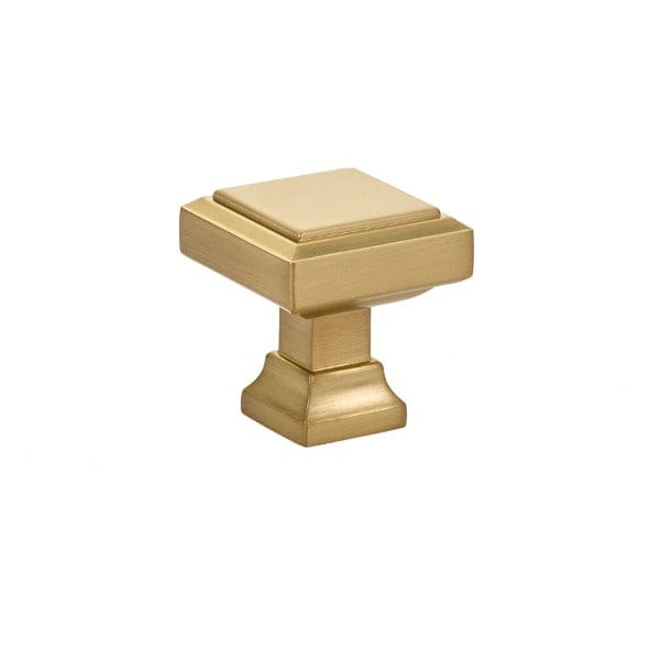 Emtek Geometric Square 1 1/4" Cabinet Knob in Satin Brass