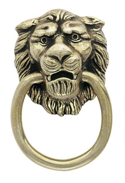 Amerock Allison 1 1/4" Lion Ring Pull in Antique Brass